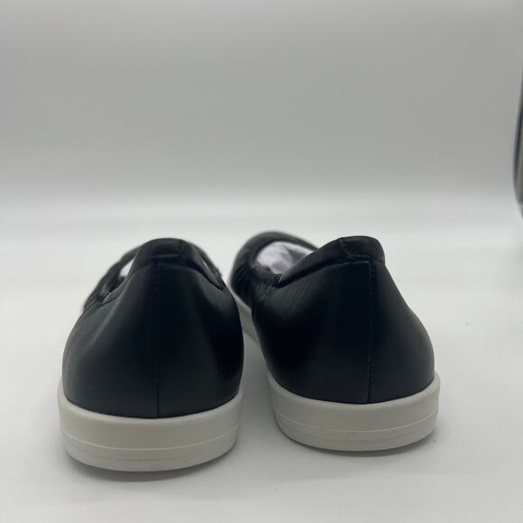 Lori Goldstein Collection Slip On Size 8 M Leather Flat with Elastic Black - Picture 9 of 10